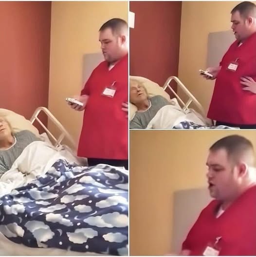 Male nurse has absolutely no clue that he’s on camera as he decided to grant his old patient’s final ever wish